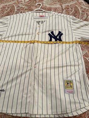 NY Yankees Mickey Mantle Pinstripe Baseball Jersey - White/Navy